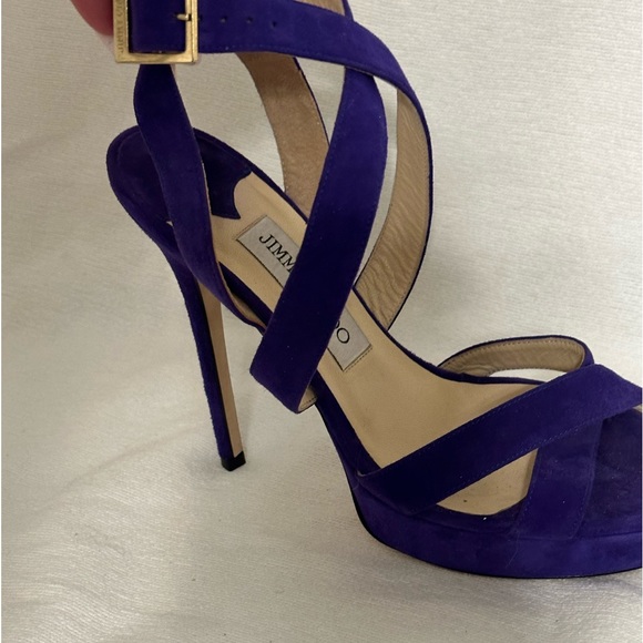 Jimmy choo purple velvet heels size 7 - Picture 2 of 7